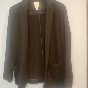 LC Lauren Conrad Classic Open Front Black Knit Blazer size small